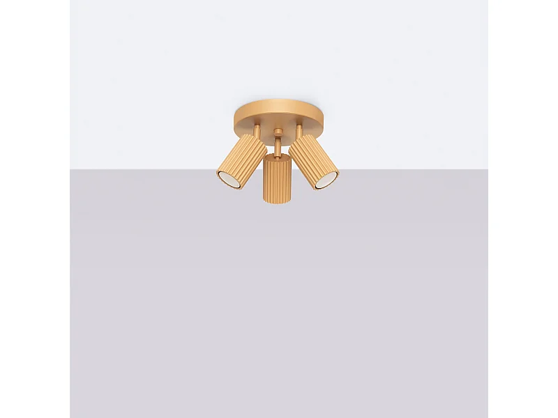 Plafondlamp Gloow minimalistisch van  - 3 lichtbronnen 4000K - L.19,5 x H.18 cm - gouden