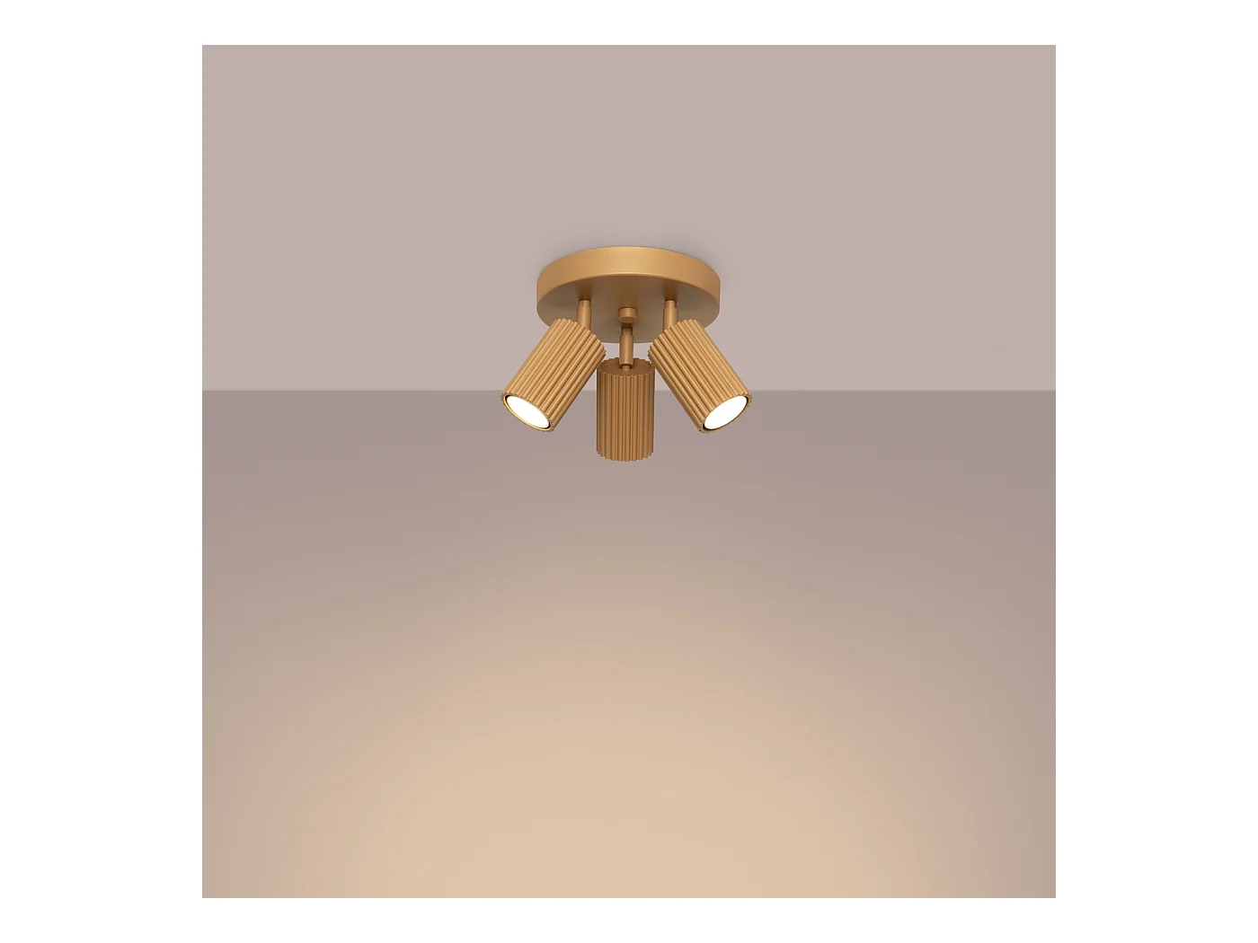 Plafondlamp Gloow minimalistisch van  - 3 lichtbronnen 4000K - L.19,5 x H.18 cm - gouden