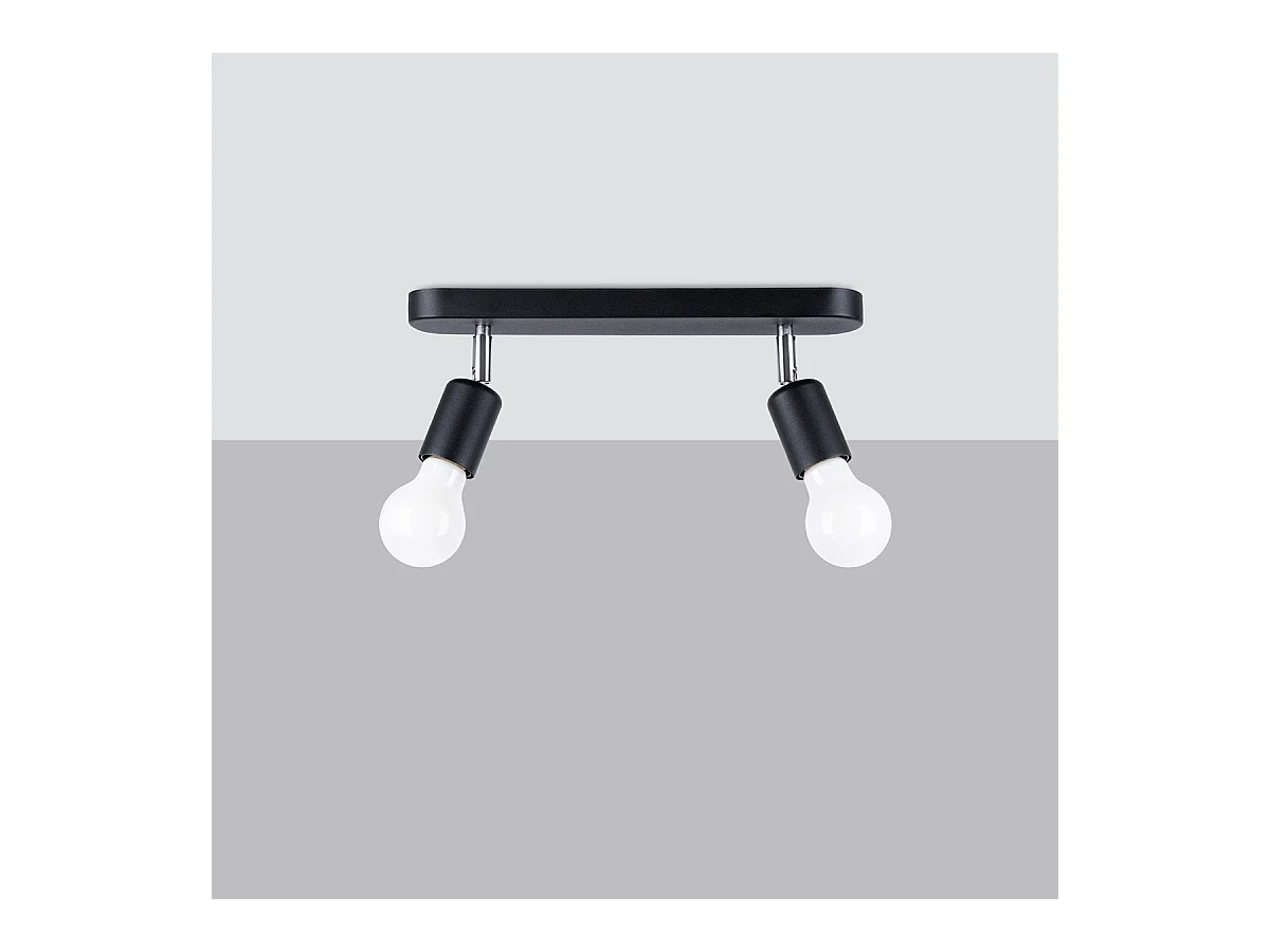 Plafondlampen Synfex minimalistisch van  - 2 lichtbronnen 3000K - L.33 x H.13,5 cm - zwart