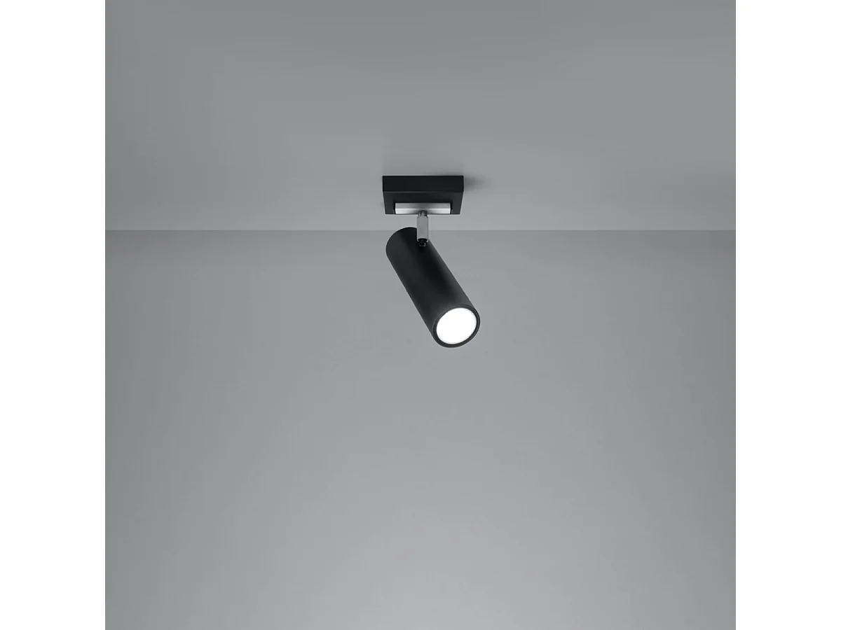 Plafony nowoczesny Invicta, stal - 1 źródło światła 3000K - L.8 x H.20 cm - czarny