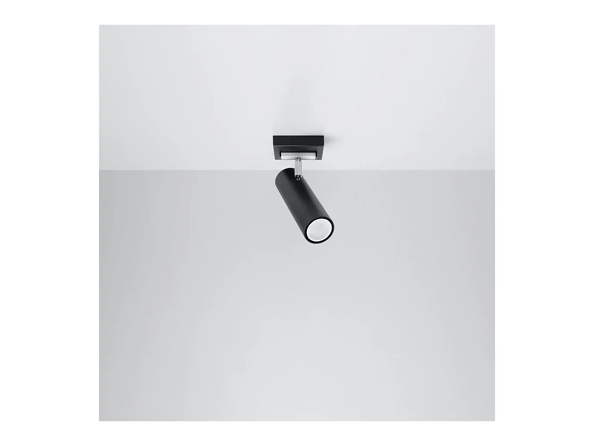 Plafony nowoczesny Invicta, stal - 1 źródło światła 3000K - L.8 x H.20 cm - czarny