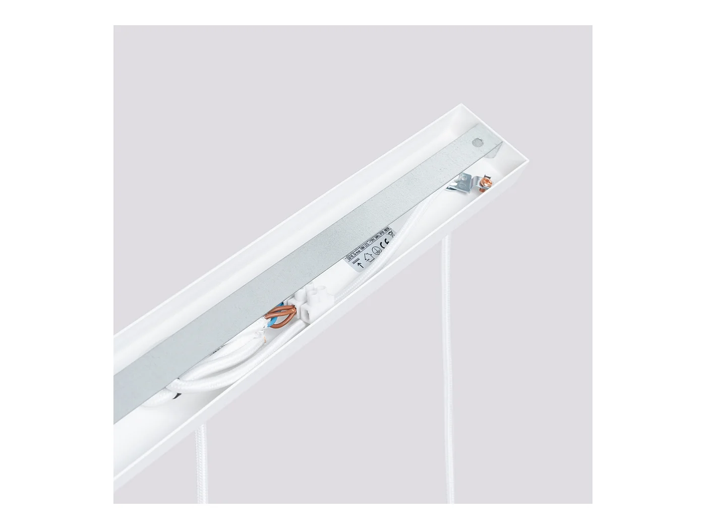 Hanglamp Gloow minimalistisch van  - 3 lichtbronnen 4000K - L.45 x H.98 cm - wit