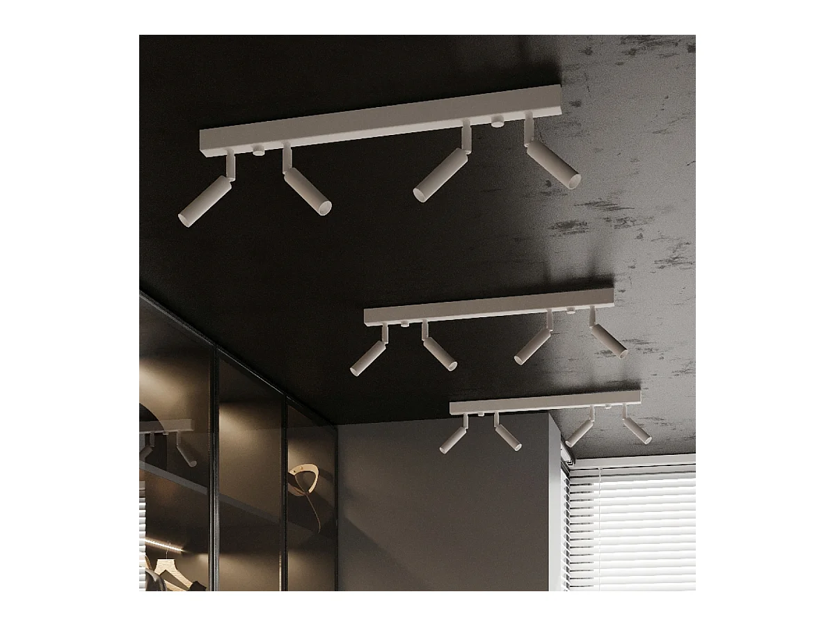 Plafondlampen Astix modern van  - 4 lichtbronnen 3000K - L.60 x H.20 cm - wit