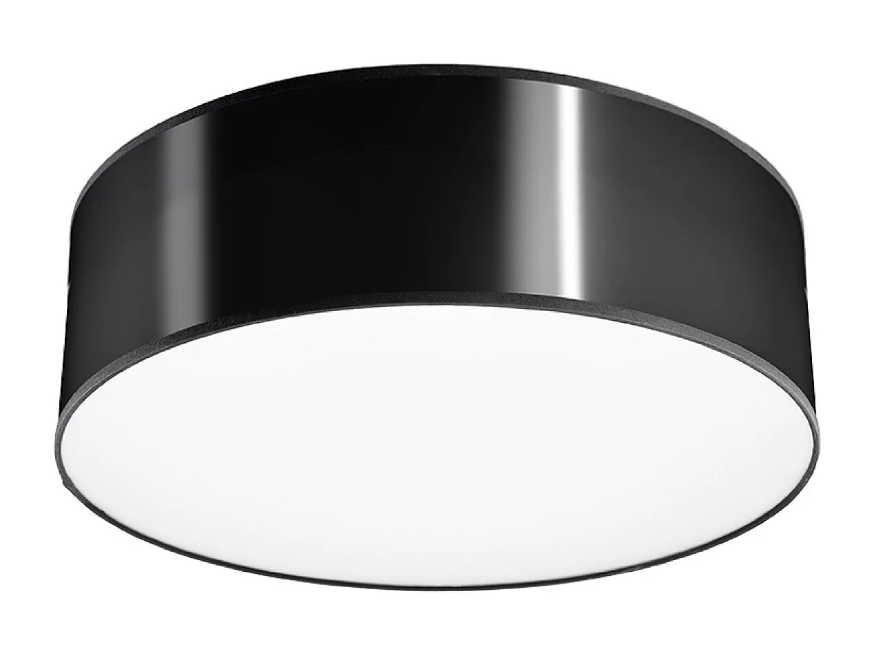 Plafonniers Cercle minimaliste en PVC - 1 sources lumineuses 3000K - L.25 x H.11 cm - noir