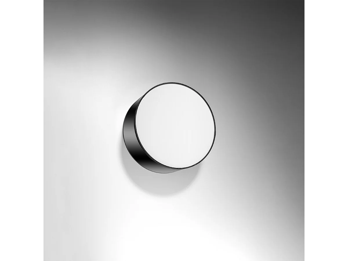 Plafonniers Cercle minimaliste en PVC - 1 sources lumineuses 3000K - L.25 x H.11 cm - noir