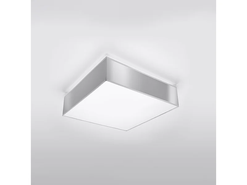 Plafonniers Care minimaliste en PVC - 2 sources lumineuses 4000K - L.35 x H.11 cm - gris