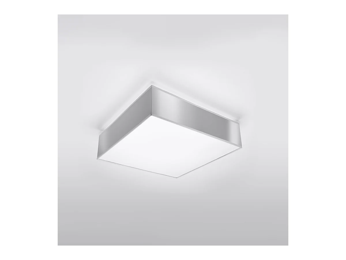 Plafonniers Care minimaliste en PVC - 2 sources lumineuses 4000K - L.35 x H.11 cm - gris