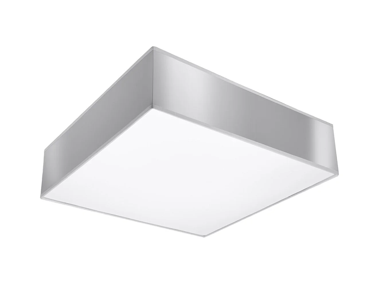 Plafonniers Care minimaliste en PVC - 2 sources lumineuses 4000K - L.35 x H.11 cm - gris