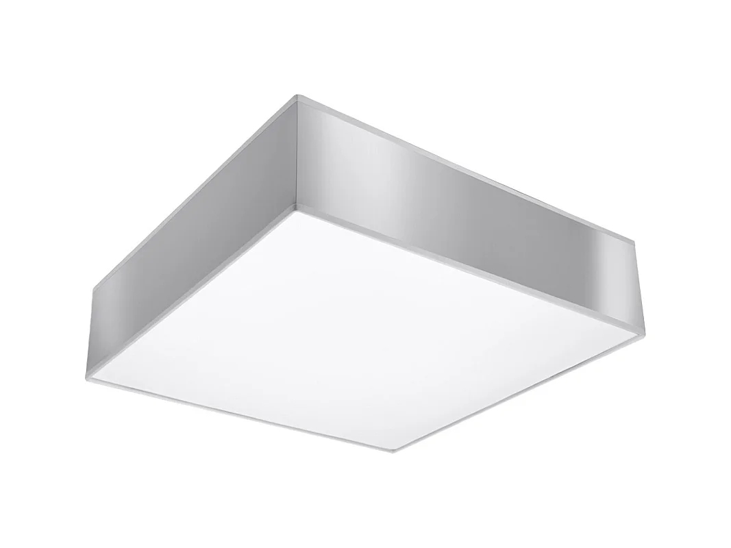 Plafonniers Care minimaliste en PVC - 2 sources lumineuses 4000K - L.35 x H.11 cm - gris