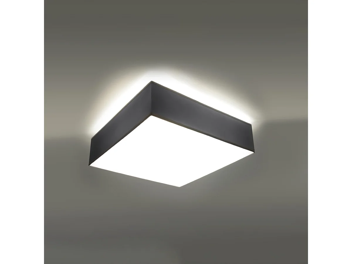 Plafonniers Care minimaliste en PVC - 2 sources lumineuses 4000K - L.35 x H.11 cm - gris