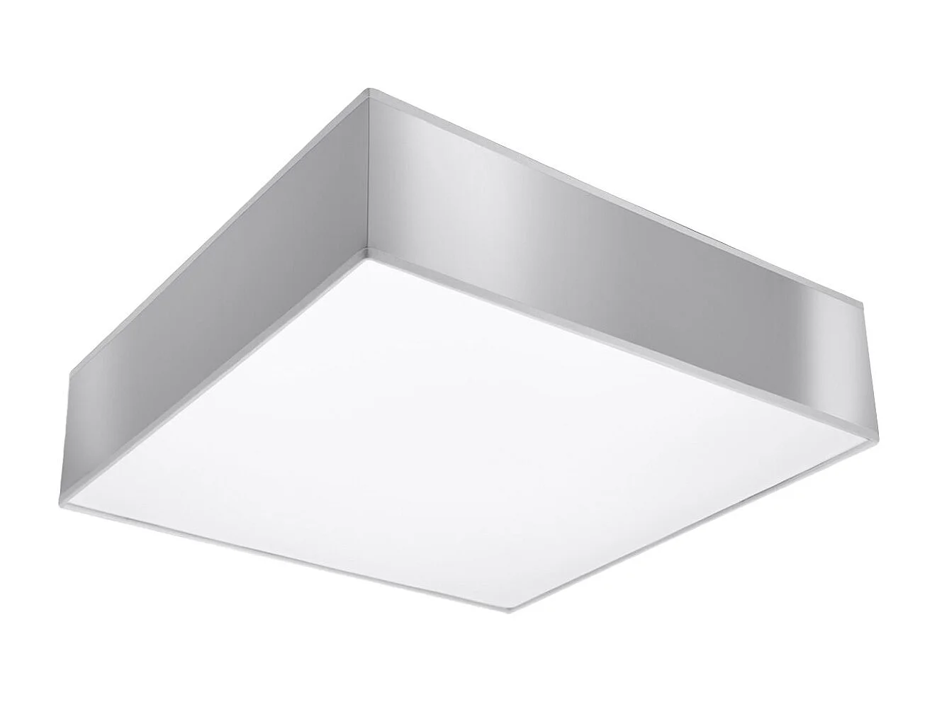 Plafonniers Care minimaliste en PVC - 2 sources lumineuses 4000K - L.35 x H.11 cm - gris
