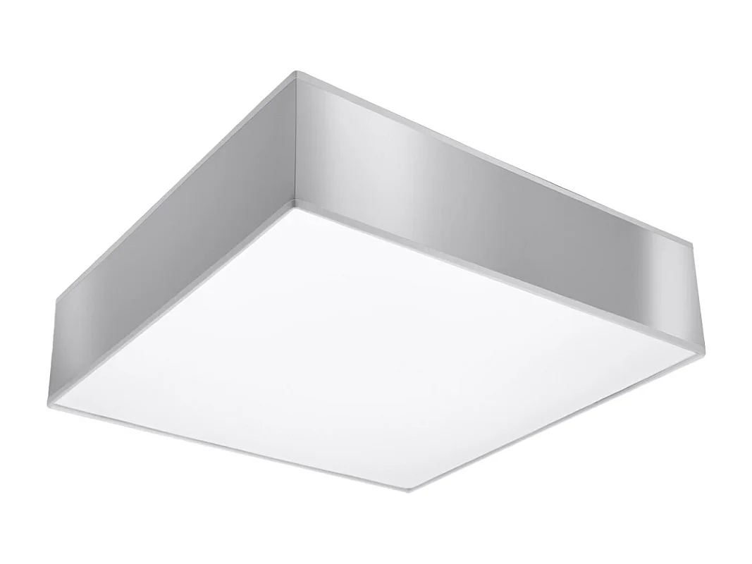 Plafonniers Care minimaliste en PVC - 2 sources lumineuses 4000K - L.35 x H.11 cm - gris