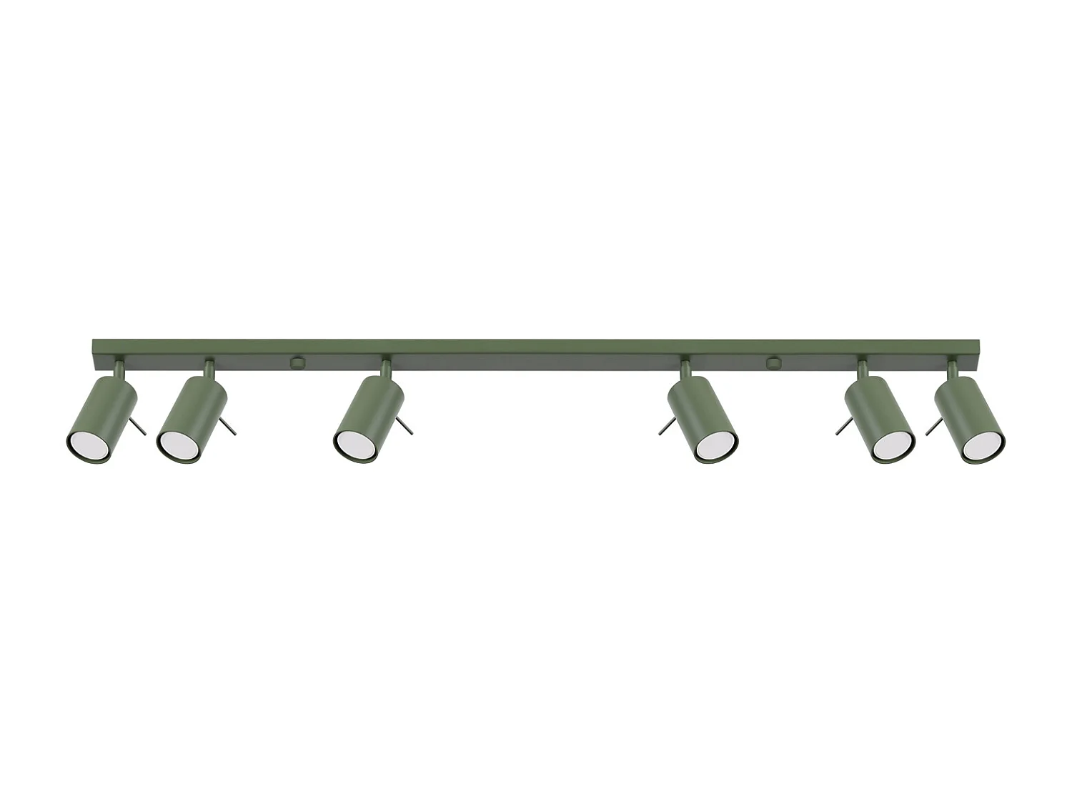 Plafonnier Briix moderne en acier - 6 sources lumineuses 4000K - L.117 x H.17 cm - vert olive
