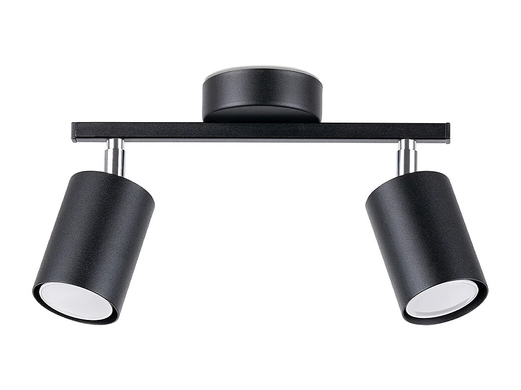 Plafonniers Torim minimaliste en acier - 2 sources lumineuses 3000K - L.26 x H.20 cm - noir