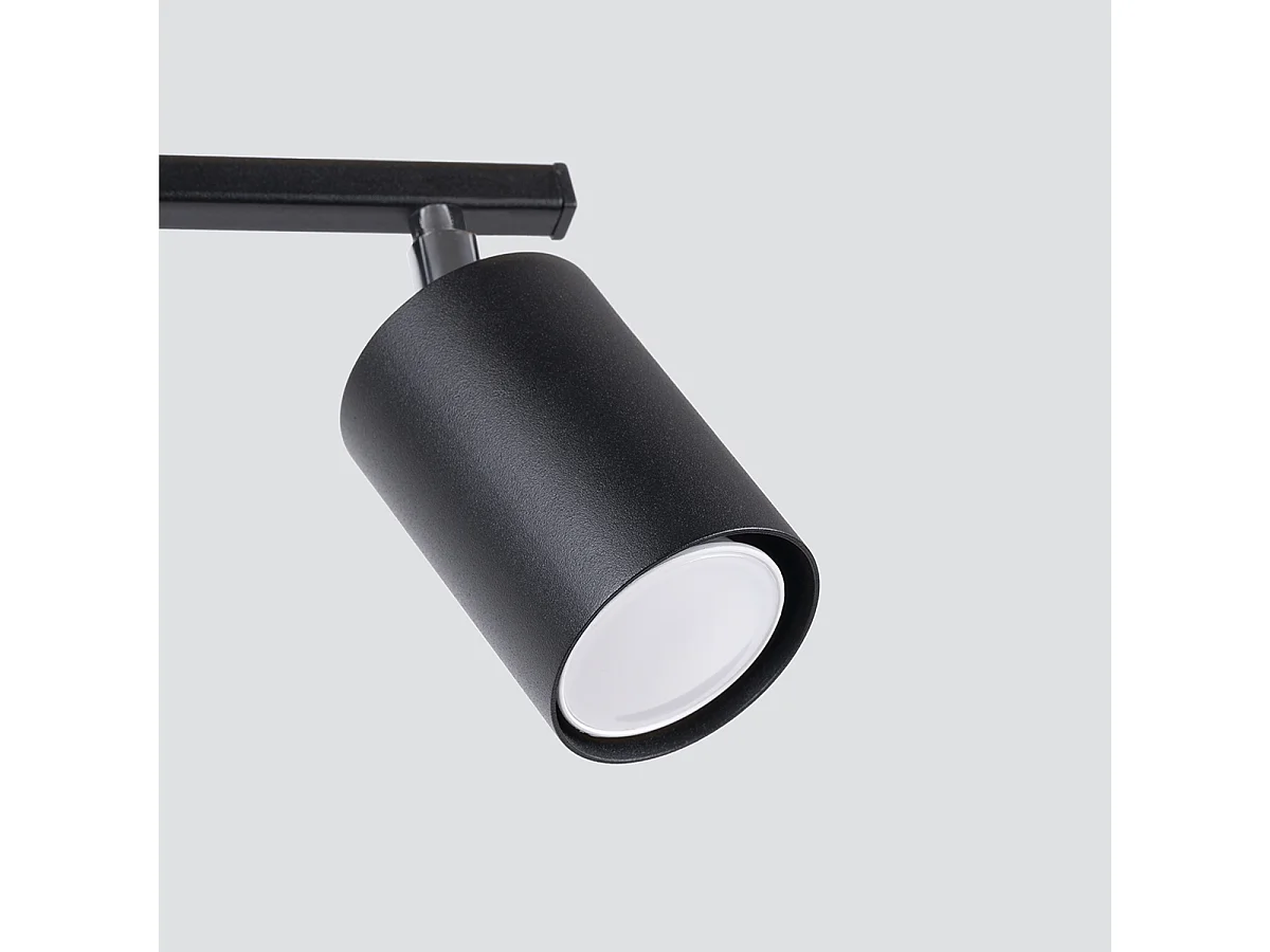 Luminárias de teto Torim minimalista, aço - 2 fontes de luz 3000K - L.26 x H.20 cm - preto