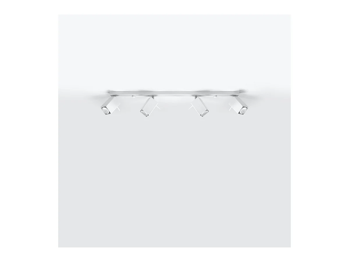 Plafonniers Briow moderne en acier - 4 sources lumineuses 3000K - L.80 x H.16 cm - blanc