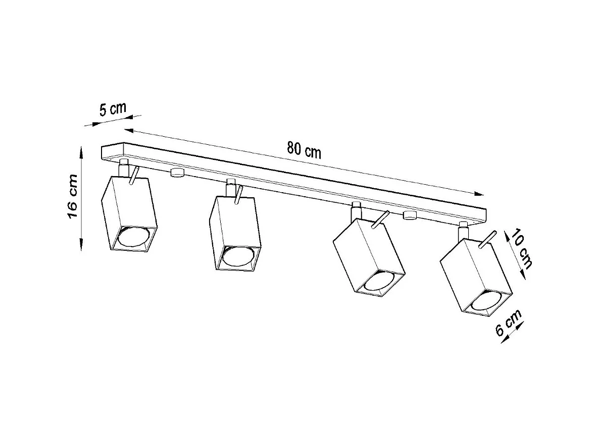 Plafonniers Briow moderne en acier - 4 sources lumineuses 3000K - L.80 x H.16 cm - blanc