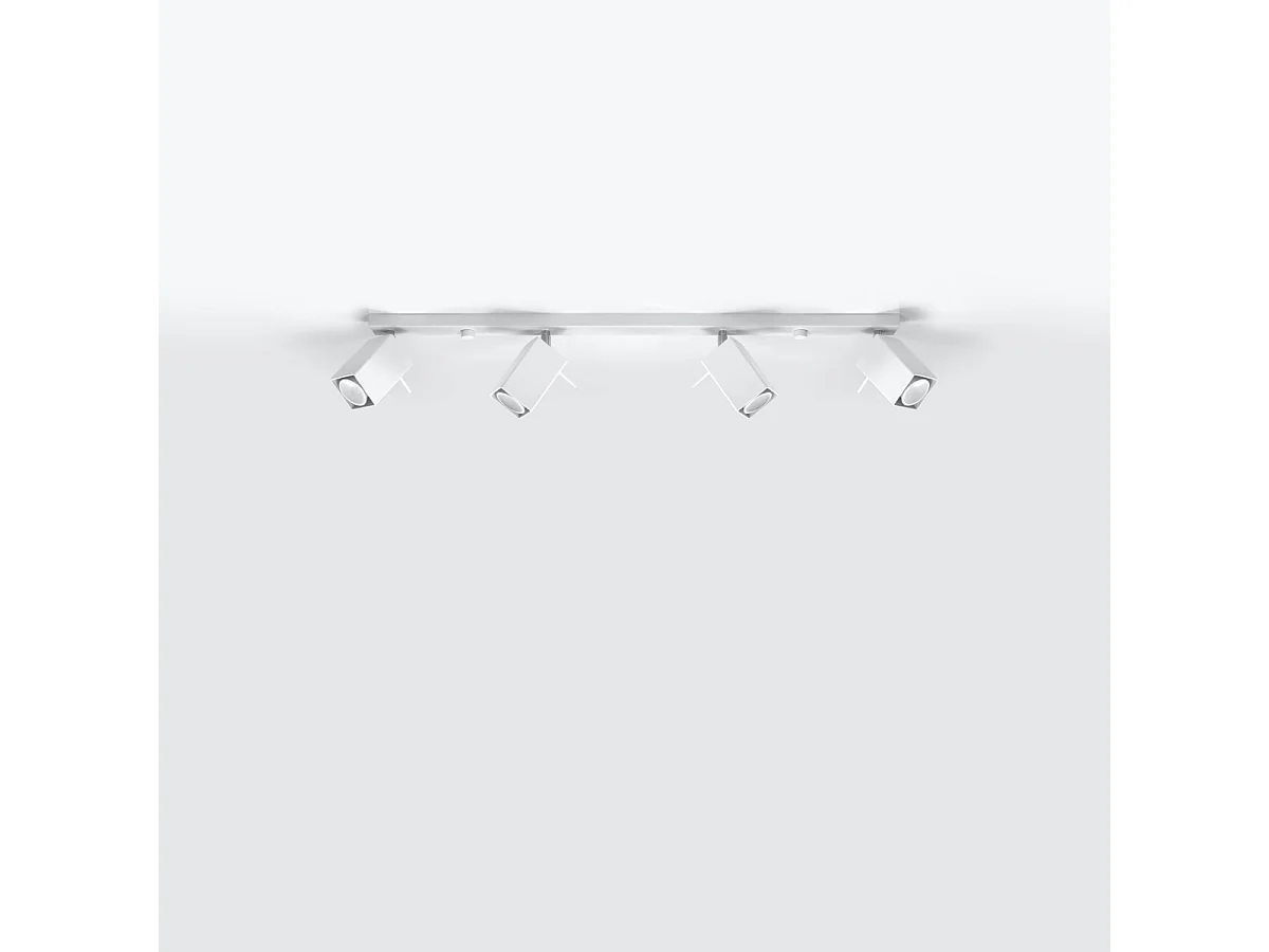 Plafonniers Briow moderne en acier - 4 sources lumineuses 3000K - L.80 x H.16 cm - blanc