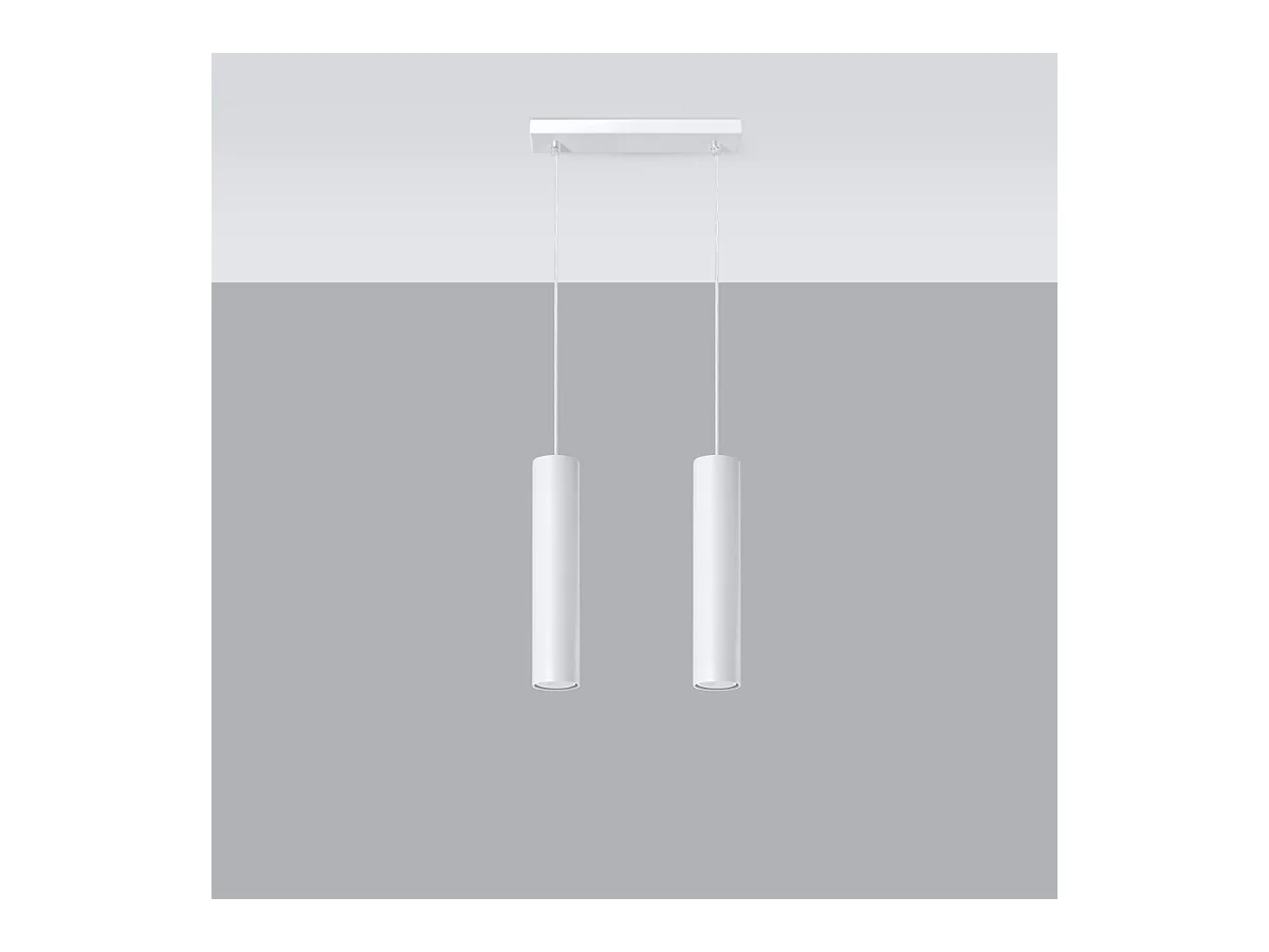 Hanglampen Toris modern van  - 2 lichtbronnen 3000K - L.30 x H.90 cm - wit