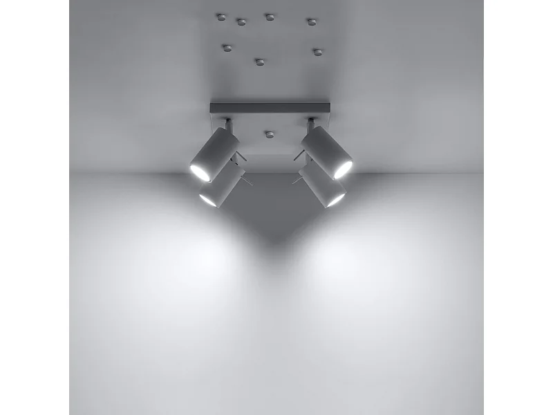 Plafonniers Briix moderne en acier - 4 sources lumineuses 3000K - L.25 x H.16 cm - blanc