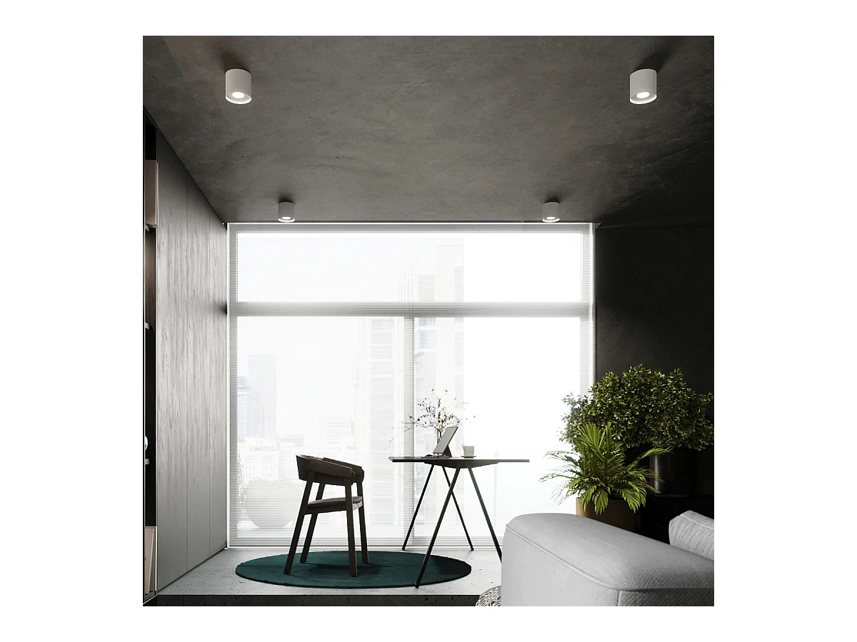 Plafondlampen Shiis minimalistisch van  - 1 lichtbronnen 3000K - L.12 x H.11 cm - wit