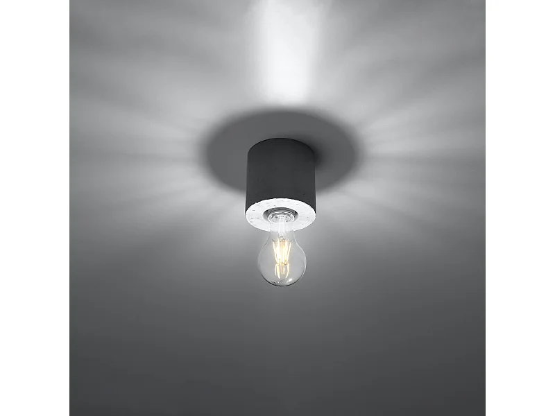 Plafonniers Nalvado industriel en béton - 1 sources lumineuses 3000K - L.10 x H.10 cm - gris