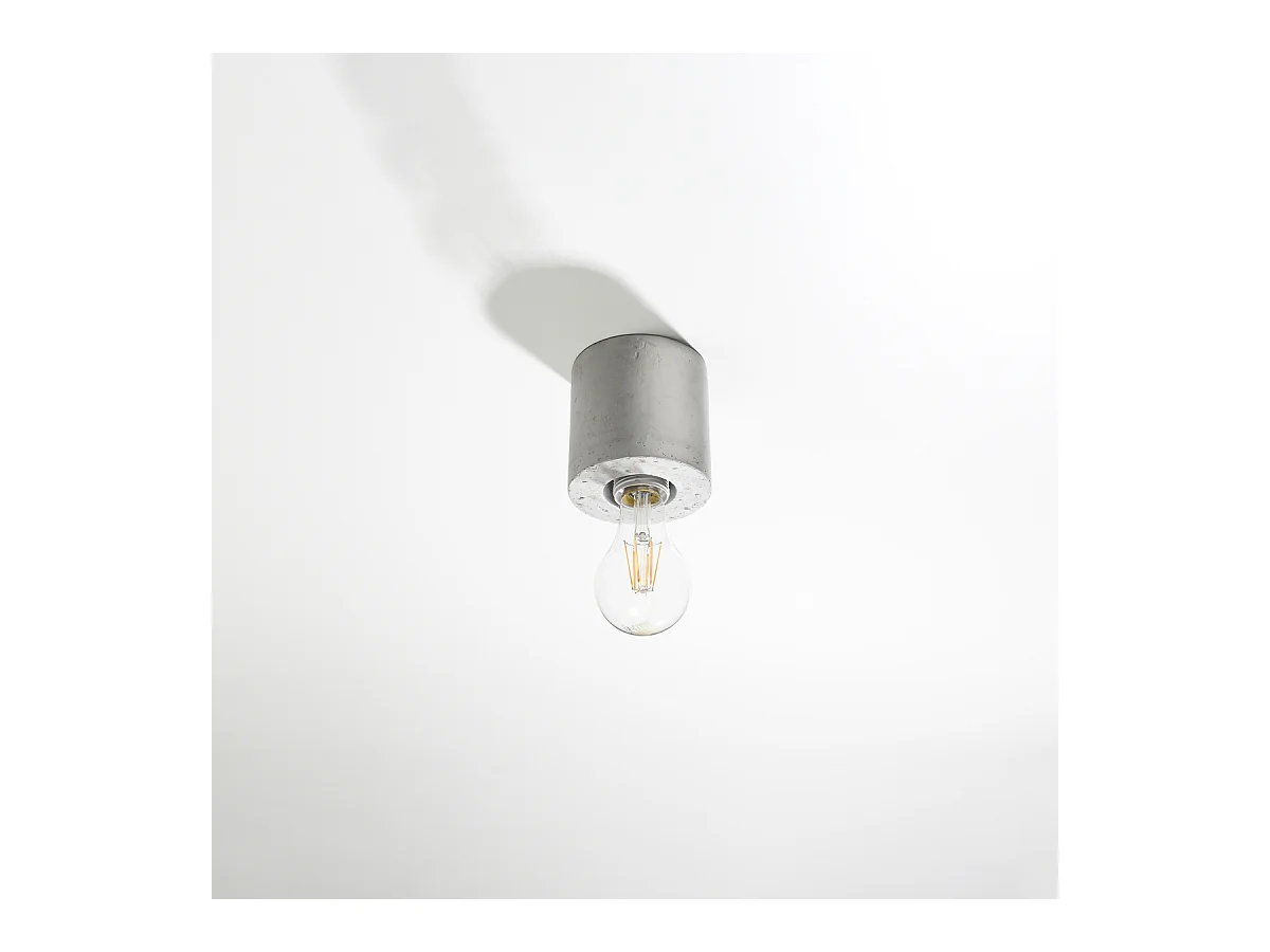 Plafonniers Nalvado industriel en béton - 1 sources lumineuses 3000K - L.10 x H.10 cm - gris