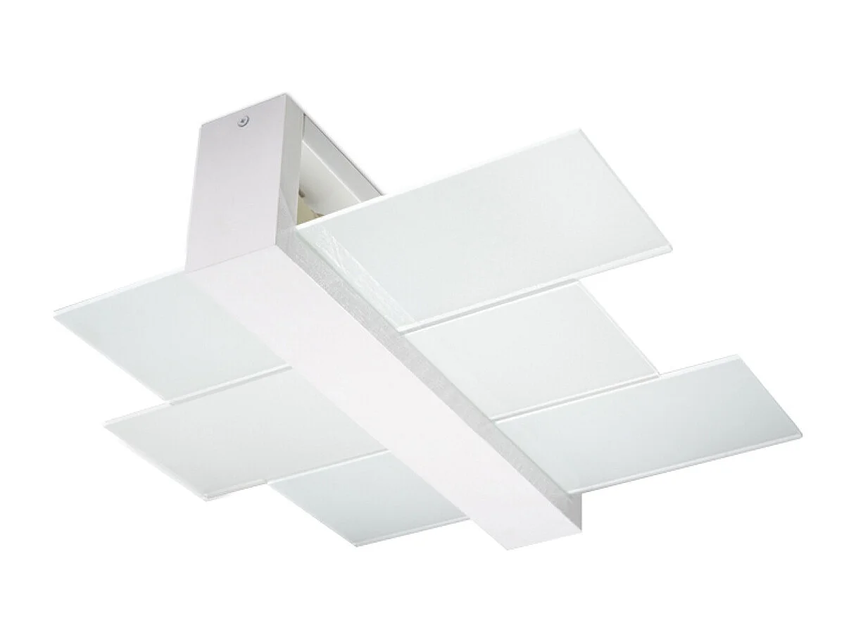 Plafonniers Ignis scandinave en bois/verre - 2 sources lumineuses 3000K - L.43 x H.12 cm - blanc