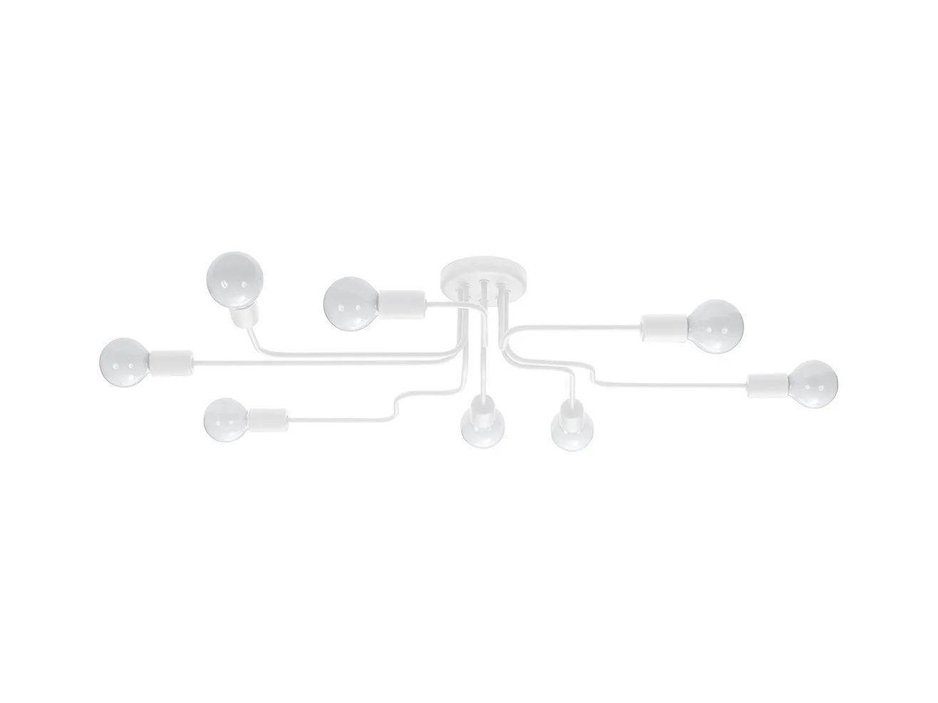 Plafonniers Infinix industriel en acier - 8 sources lumineuses 3000K - L.103 x H.15,5 cm - blanc