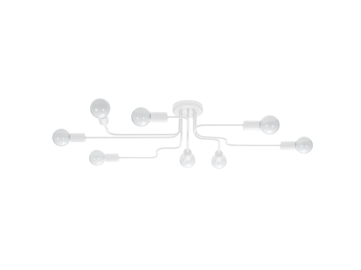Plafony industrialny Infinix, stal - 8 źródło światła 3000K - L.103 x H.15.5 cm - biały