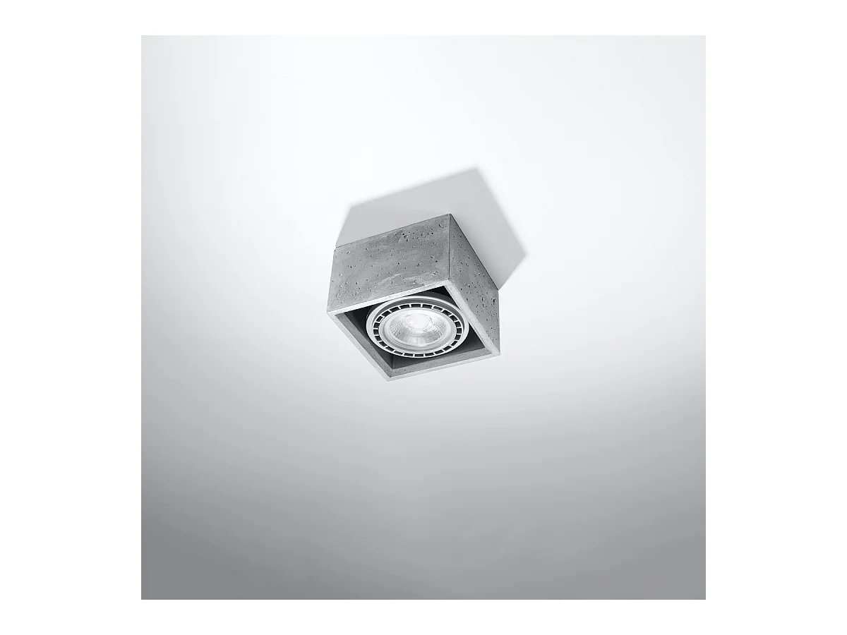 Plafonniers Zentra industriel en béton - 1 sources lumineuses 3000K - L.14 x H.9 cm - gris