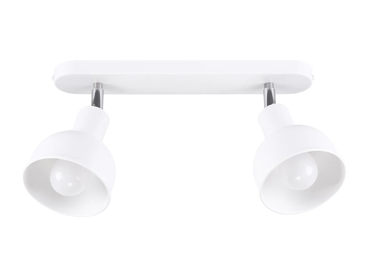 Plafonniers Zenda grenier en acier - 2 sources lumineuses 3000K - L.47 x H.18,5 cm - blanc