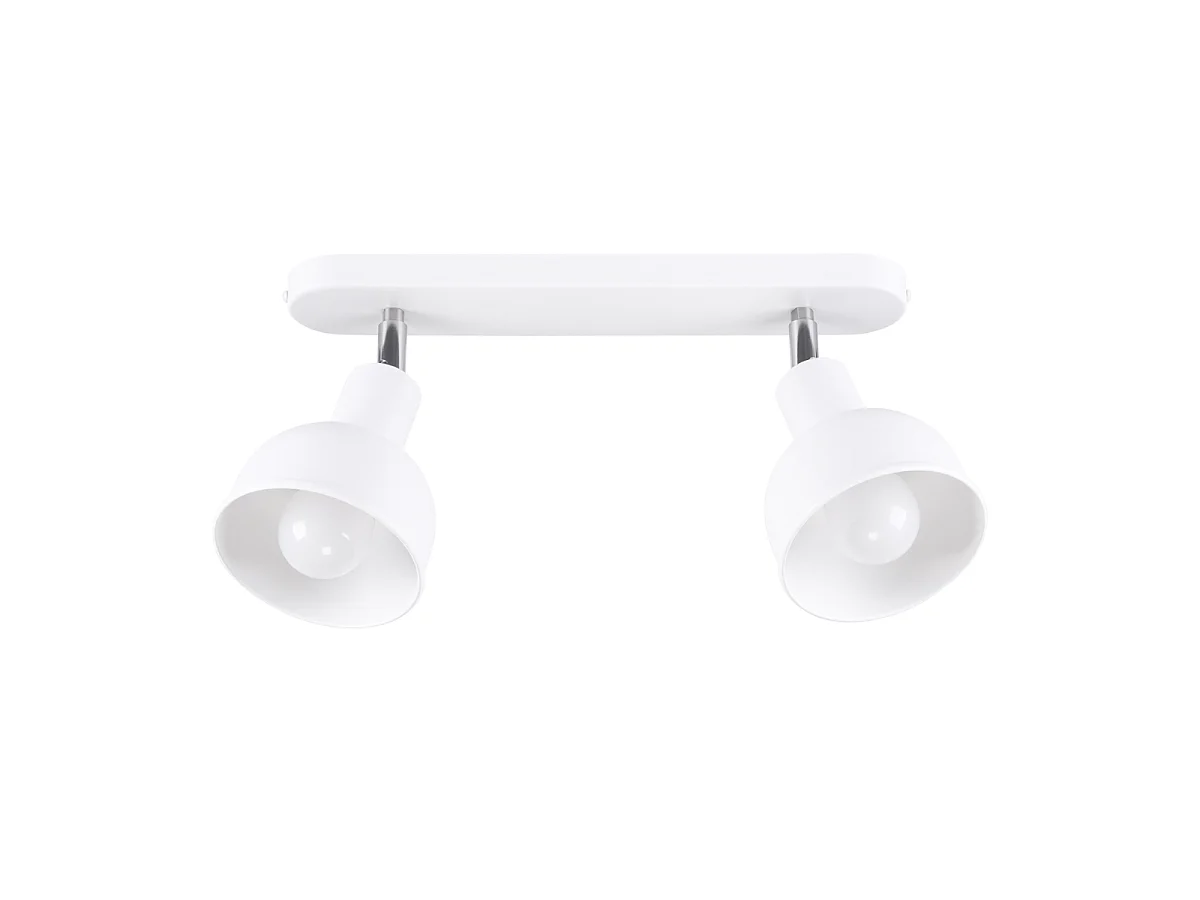 Plafony loft Zenda, stal - 2 źródło światła 3000K - L.47 x H.18.5 cm - biały