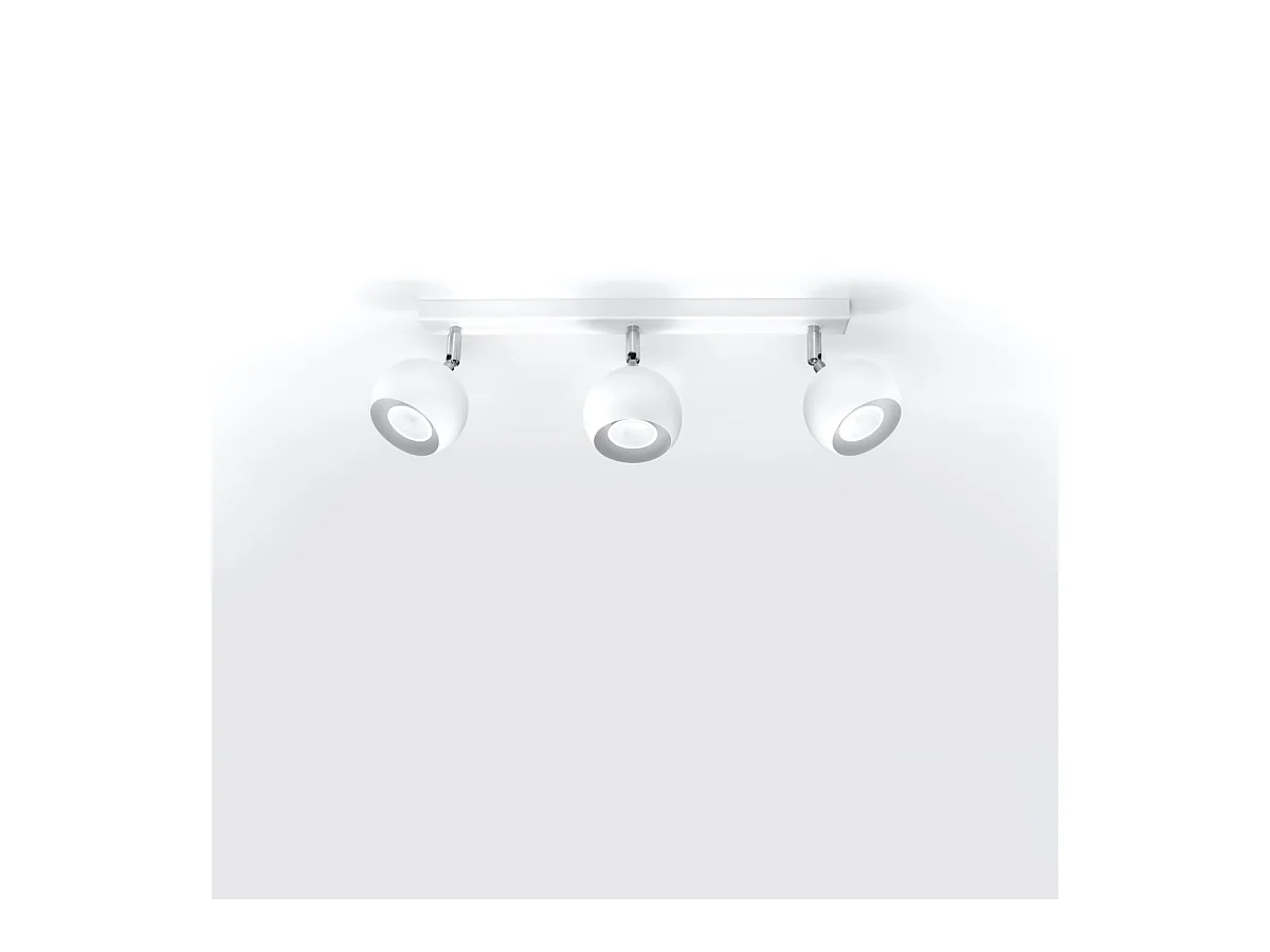 Plafondlampen Rayis modern van  - 3 lichtbronnen 3000K - L.45 x H.16 cm - wit