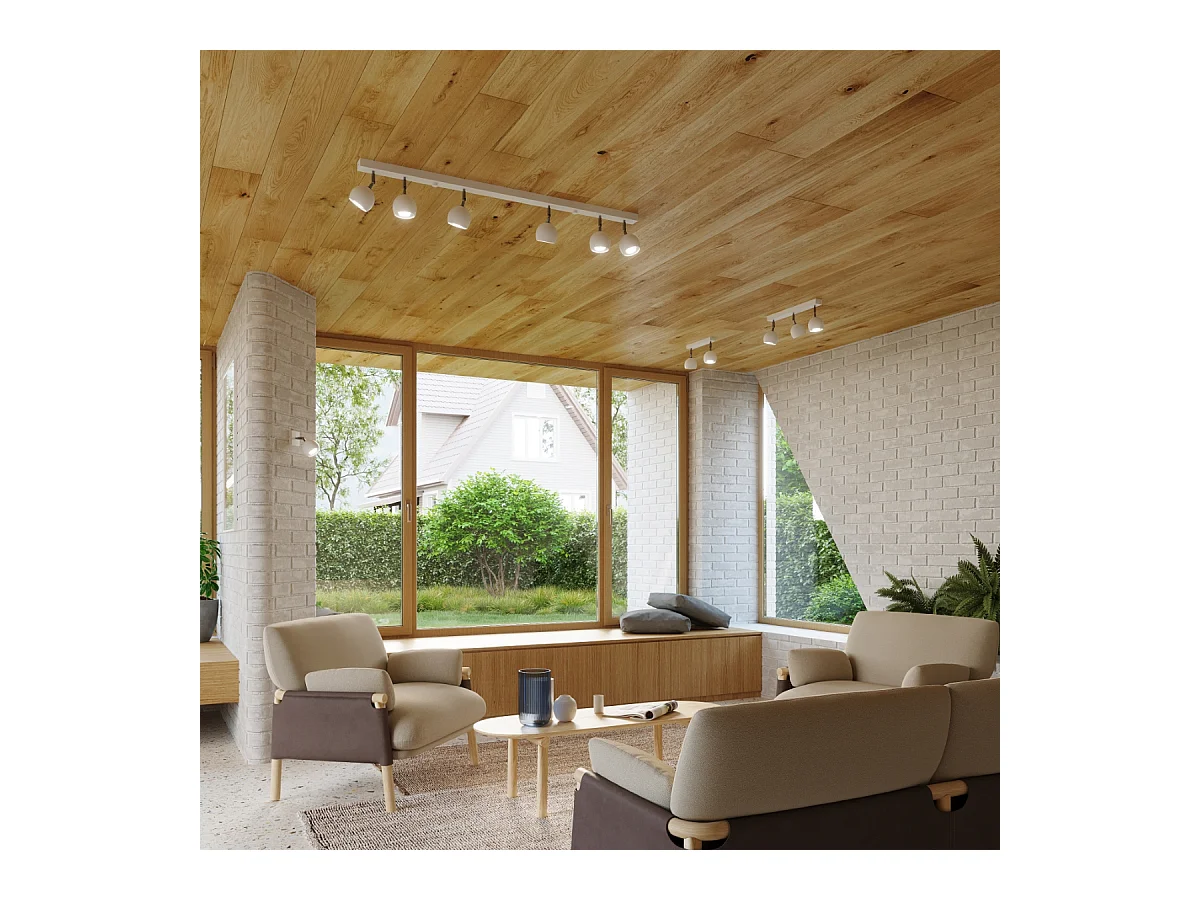 Plafondlampen Rayis modern van  - 3 lichtbronnen 3000K - L.45 x H.16 cm - wit