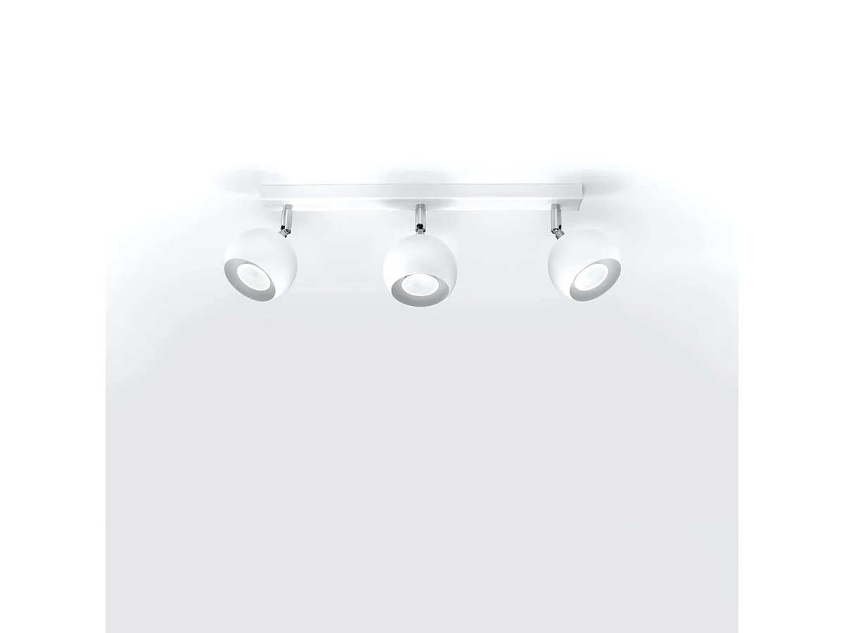 Luminárias de teto Rayis moderno, aço - 3 fontes de luz 3000K - L.45 x H.16 cm - branco