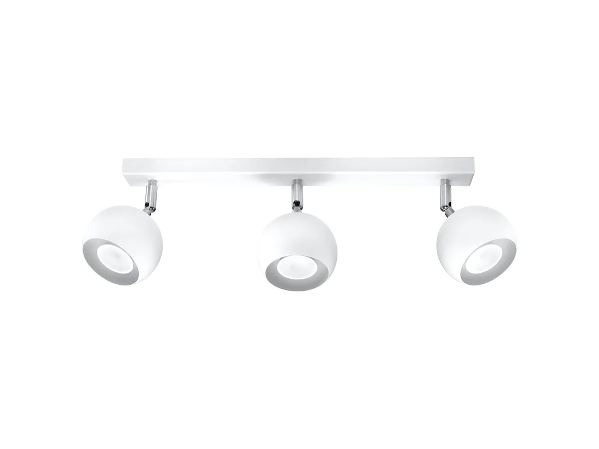 Luminárias de teto Rayis moderno, aço - 3 fontes de luz 3000K - L.45 x H.16 cm - branco
