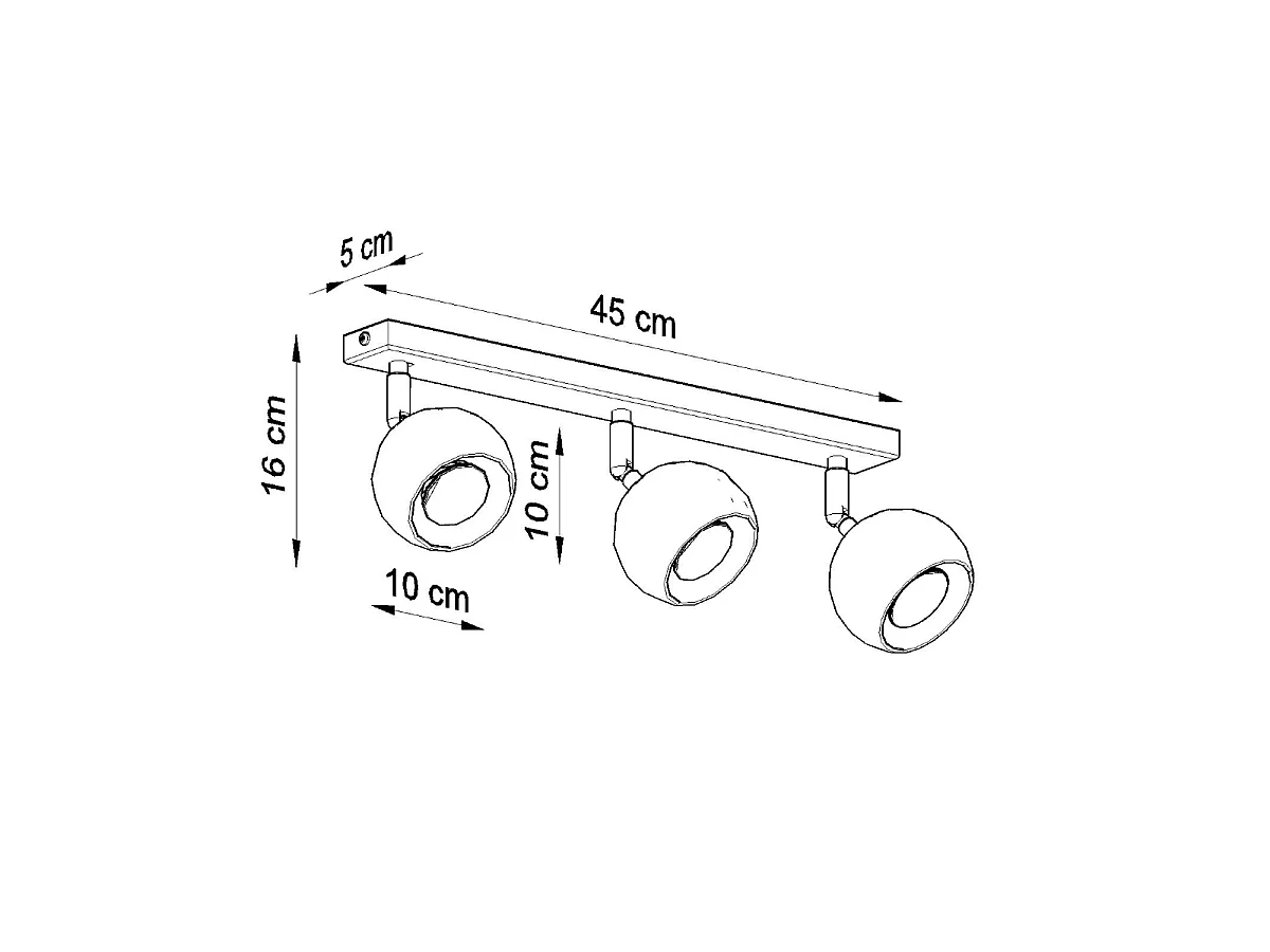 Luminárias de teto Rayis moderno, aço - 3 fontes de luz 3000K - L.45 x H.16 cm - branco