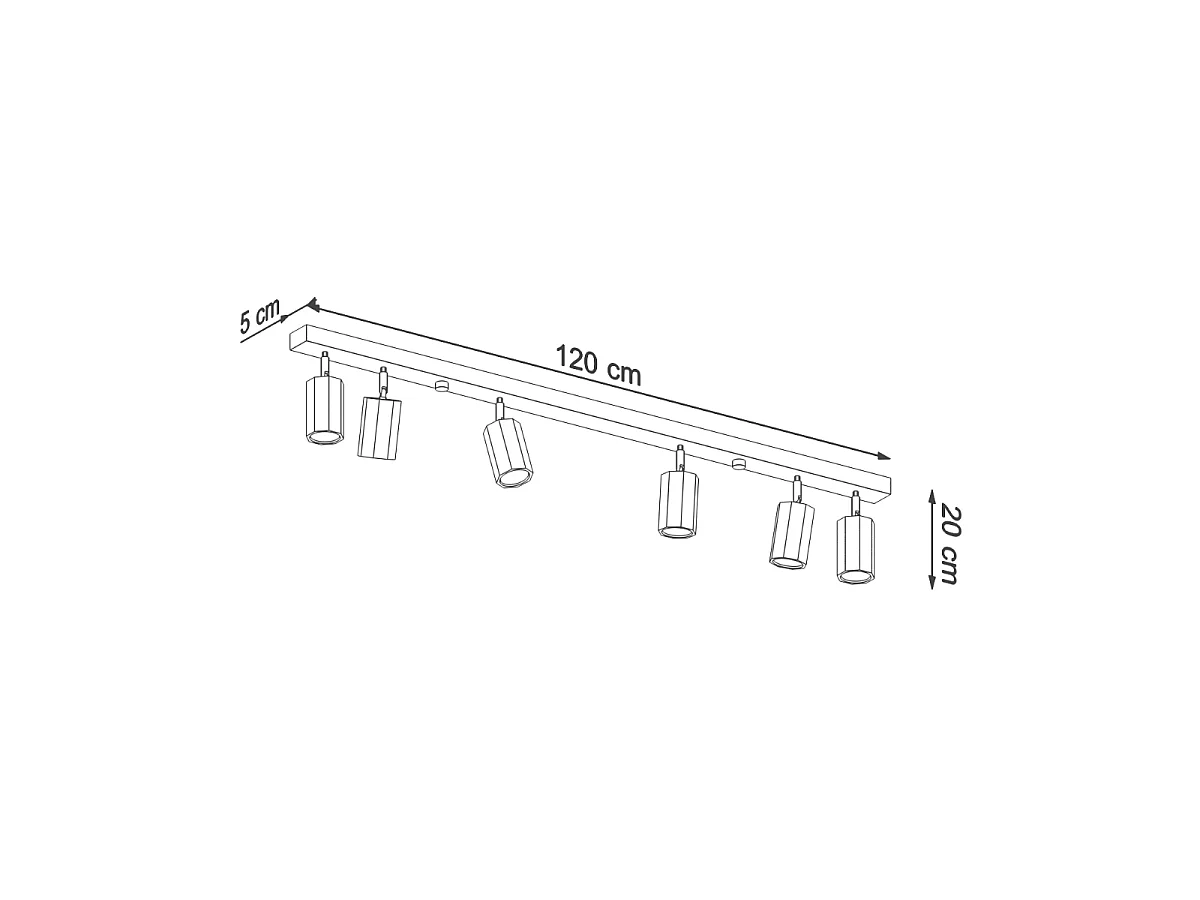 Deckenlampen Xenor skandinavisch aus  Holz - 6 lichtquellen 3000K - L.120 x H. cm - Eiche