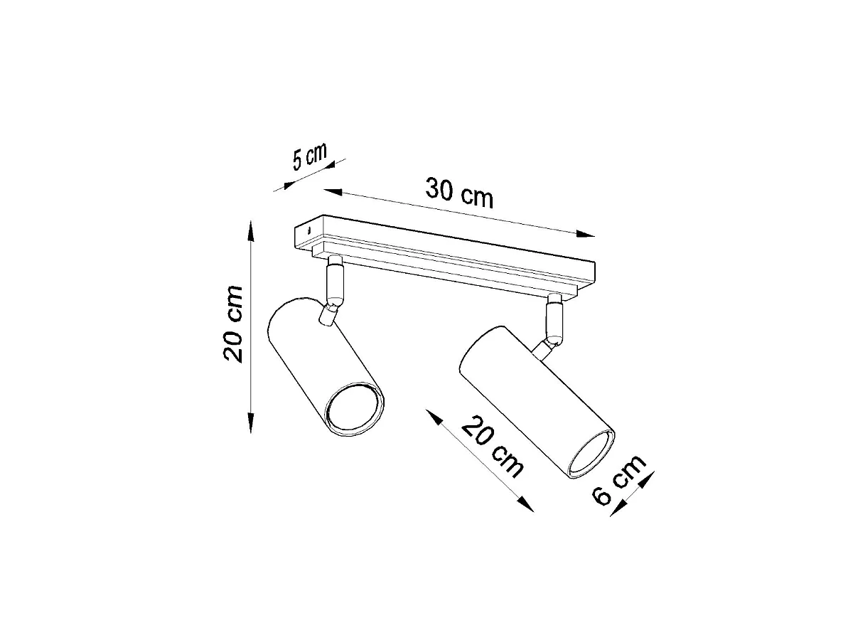 Plafondlampen Invicta modern van  - 2 lichtbronnen 3000K - L.30 x H.20 cm - wit