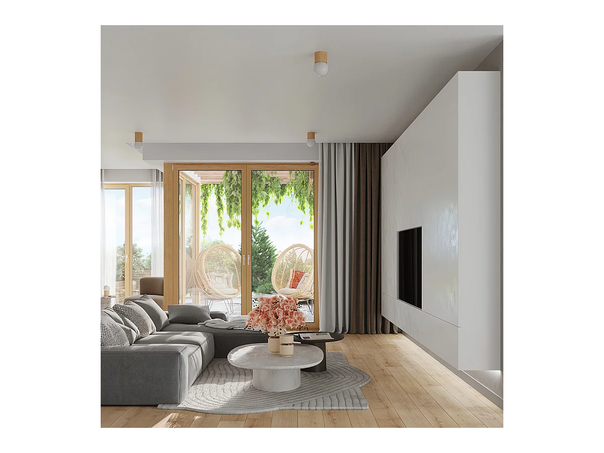 Plafonniers Lust moderne en bois - 1 sources lumineuses 3000K - L.12 x H.19 cm - bois naturel