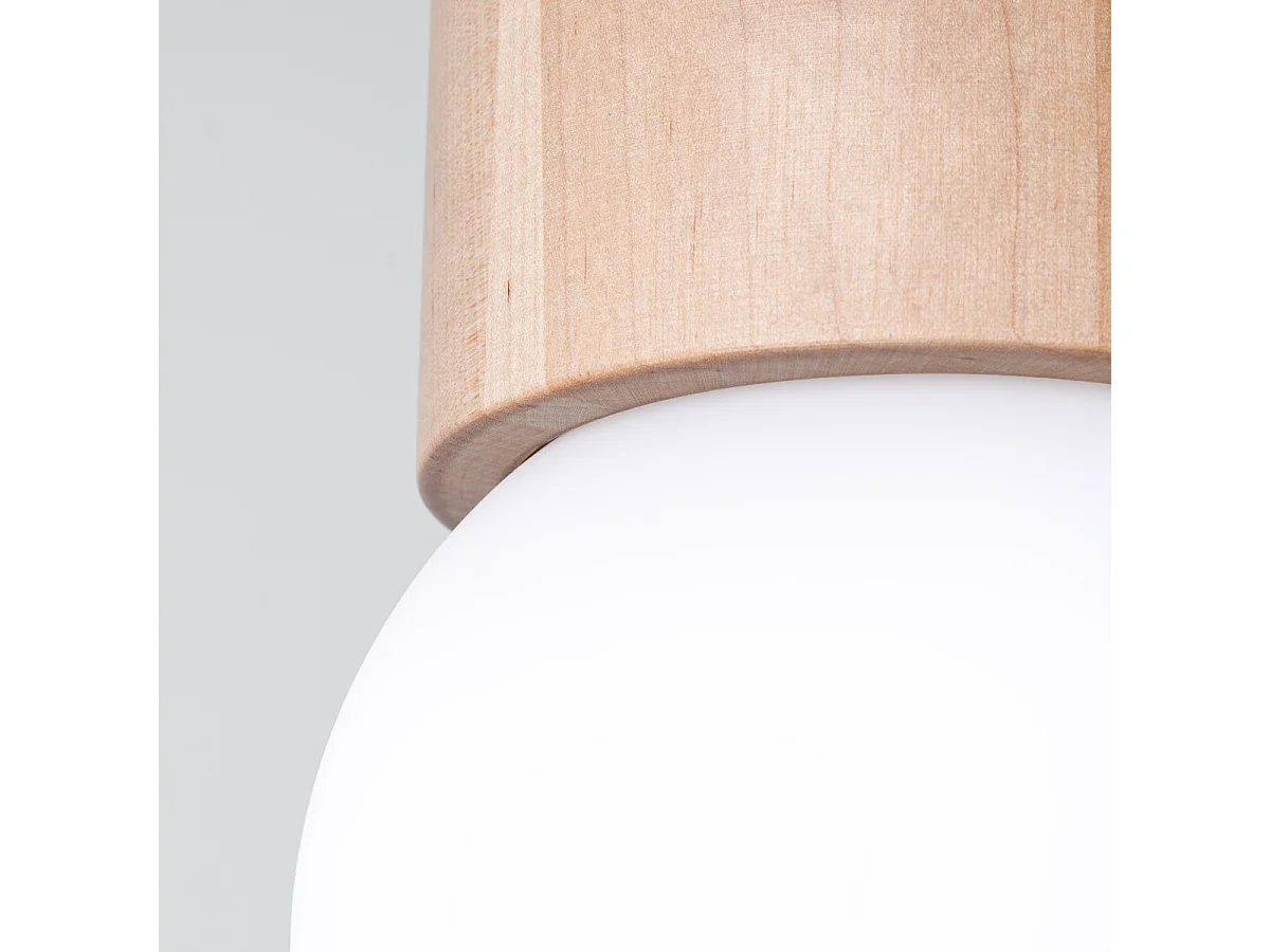 Plafonniers Lust moderne en bois - 1 sources lumineuses 3000K - L.12 x H.19 cm - bois naturel