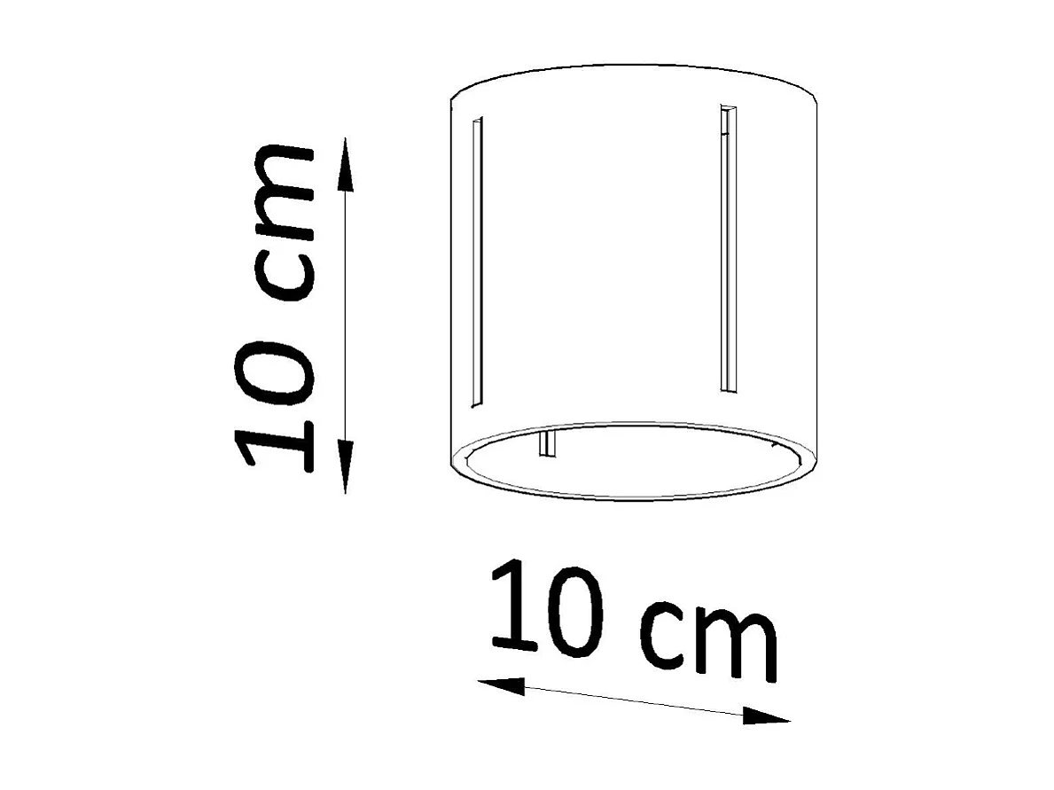 Plafonniers Brich moderne en aluminium - 1 sources lumineuses 3000K - L.10 x H.10 cm - noir