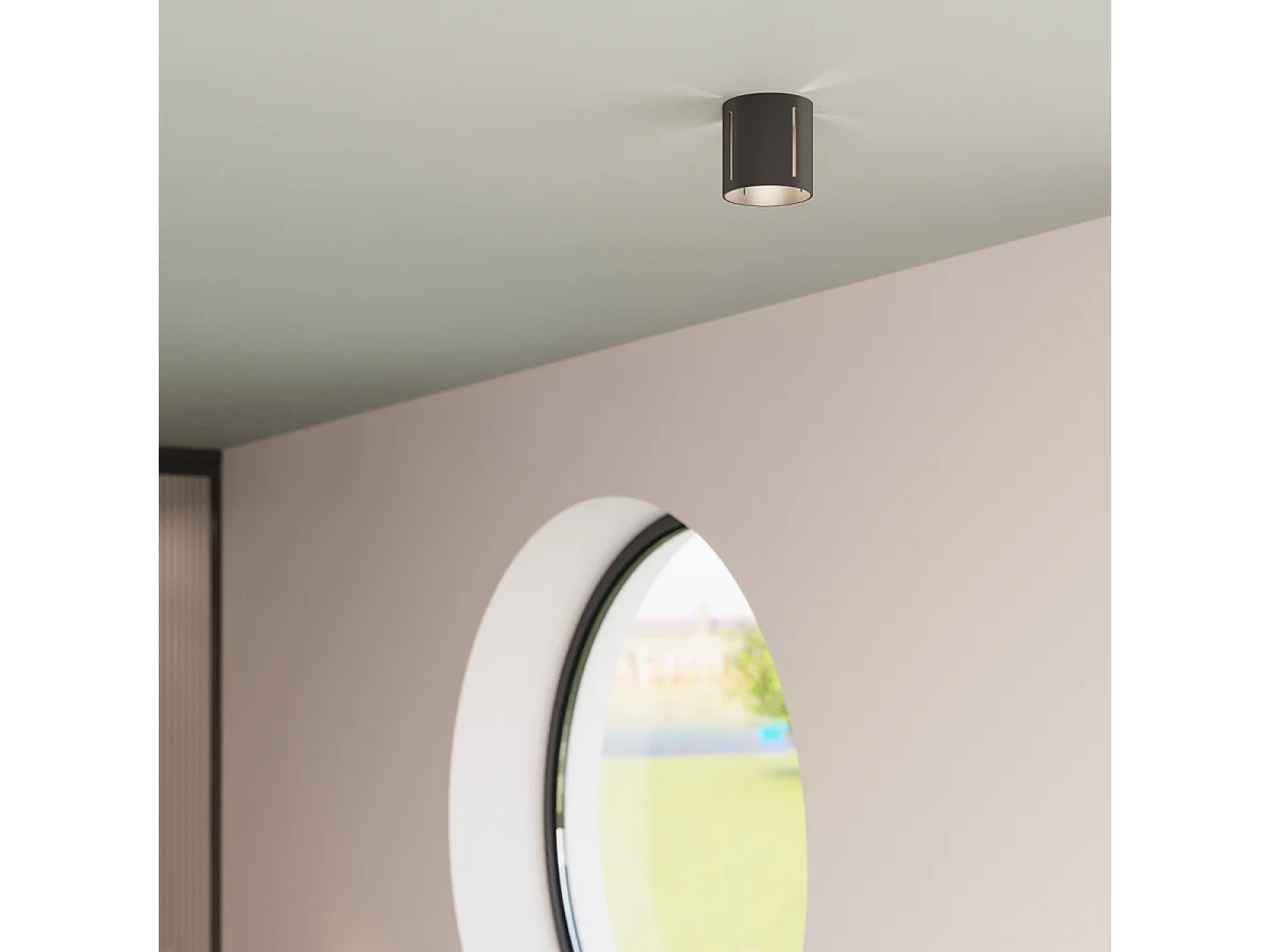 Plafonniers Brich moderne en aluminium - 1 sources lumineuses 3000K - L.10 x H.10 cm - noir