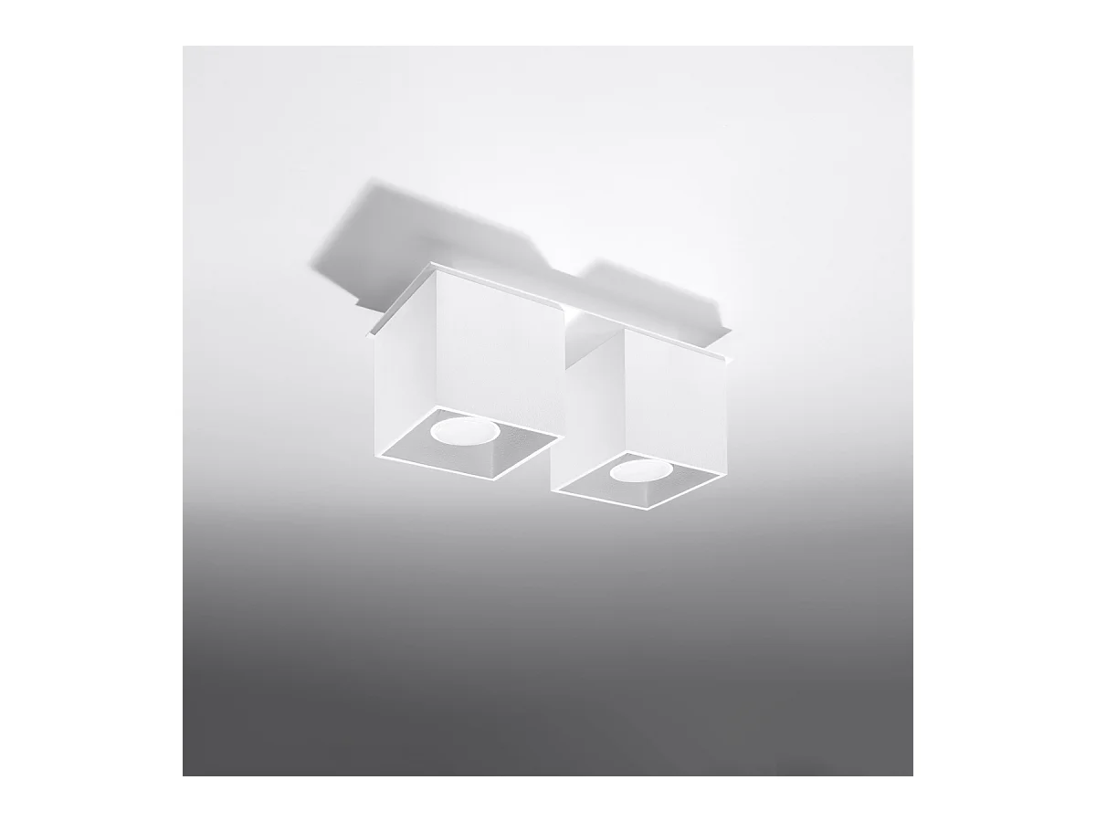 Plafondlampen Quadx modern van  - 2 lichtbronnen 3000K - L.26 x H.12 cm - wit