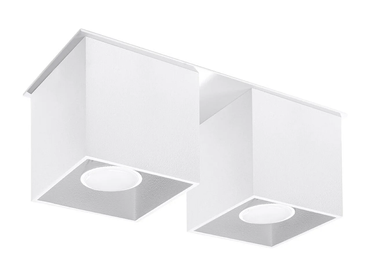 Plafonniers Quadx moderne en aluminium - 2 sources lumineuses 3000K - L.26 x H.12 cm - blanc