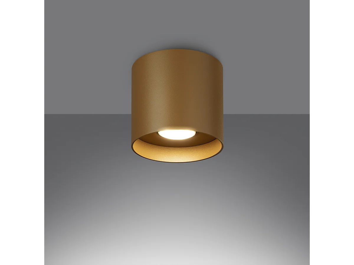 Plafonniers Shiis minimaliste en aluminium - 1 sources lumineuses 3000K - L.12 x H.11 cm - doré