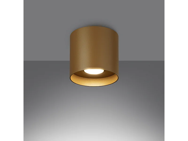 Luminárias de teto Shiis minimalista, alumínio - 1 fontes de luz 3000K - L.12 x H.11 cm - dourado