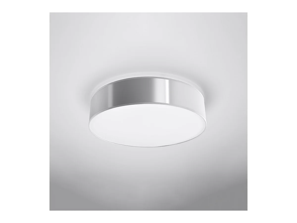 Plafonniers Cercle minimaliste en PVC - 3 sources lumineuses 3000K - L.45 x H.11 cm - gris
