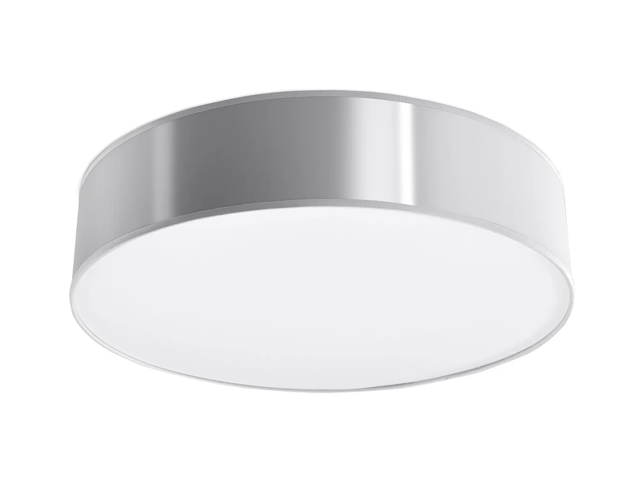 Plafonniers Cercle minimaliste en PVC - 3 sources lumineuses 3000K - L.45 x H.11 cm - gris